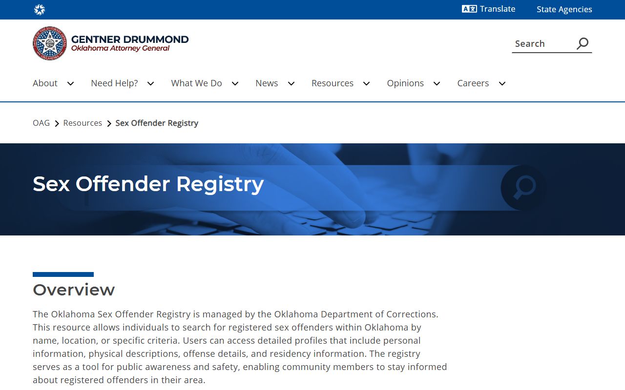 Oklahoma sex offender registry resource for Jackson County