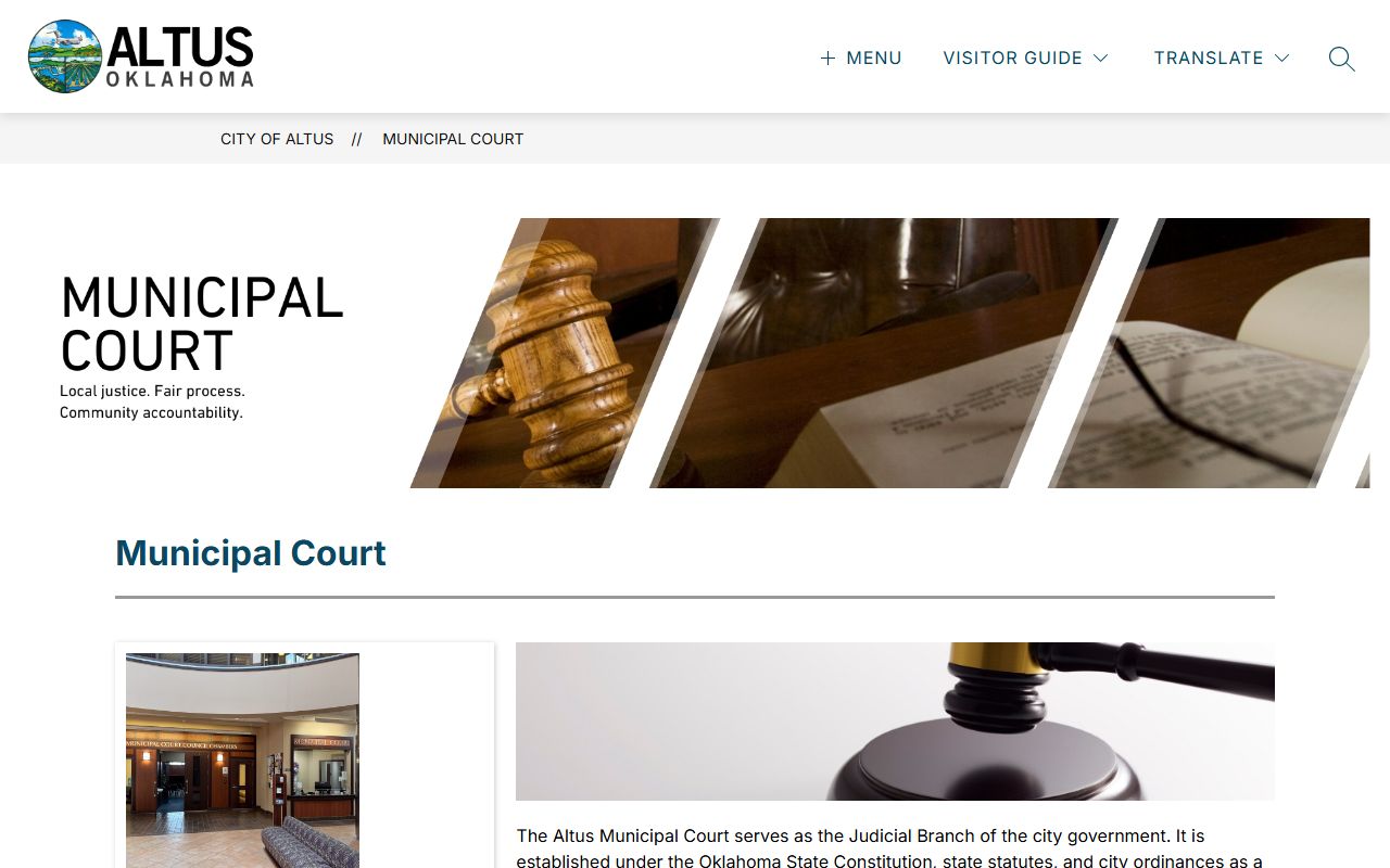 Jackson County traffic citations handled at the Altus Municipal Court page
